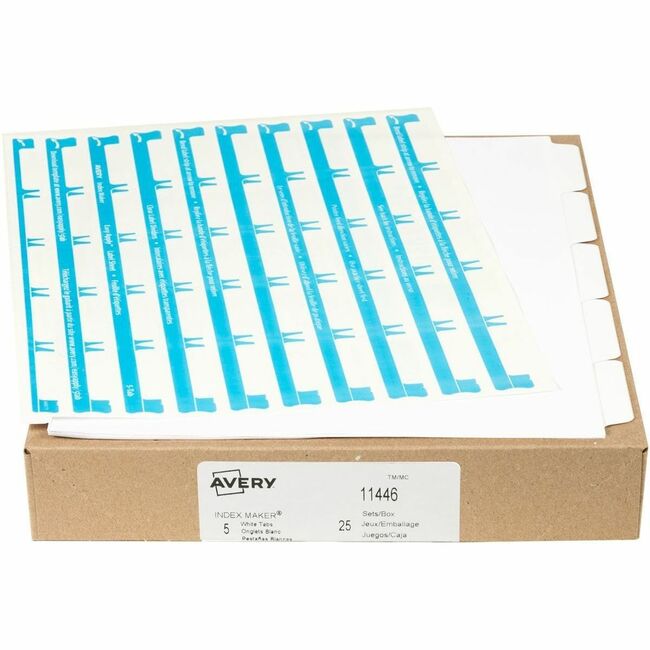 Avery Index Maker Print & Apply Clear Label Dividers with White Tabs