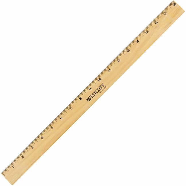 Westcott Beveled Metal Edge Wood Rulers