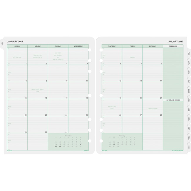 Day-Timer 2PPM Planner Binder Monthly Refills