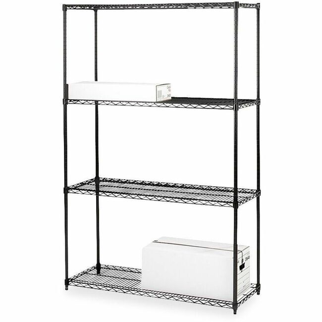 Lorell Black Industrial Wire Shelving