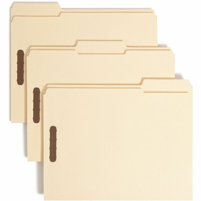 Smead 100% Recycled Manila Fastener Folders with Reinforced Tab