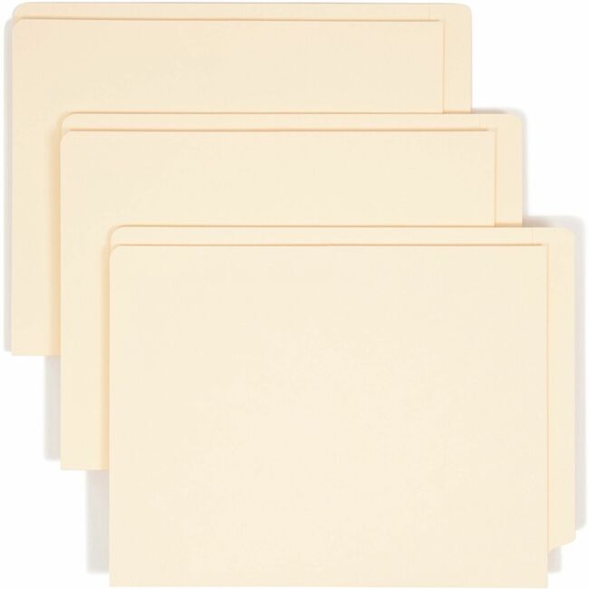 Smead End Tab Manila Pocket Folders with Shelf-Master® Reinforced Tab