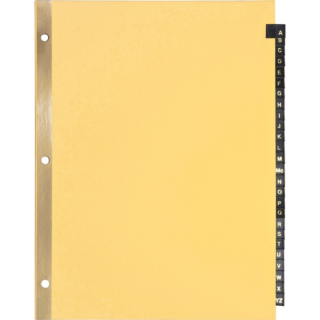 Sparco A-Z Black Leather Tab Index Dividers