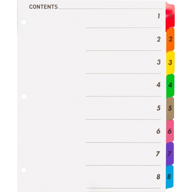 Sparco Color Coded Indexing System