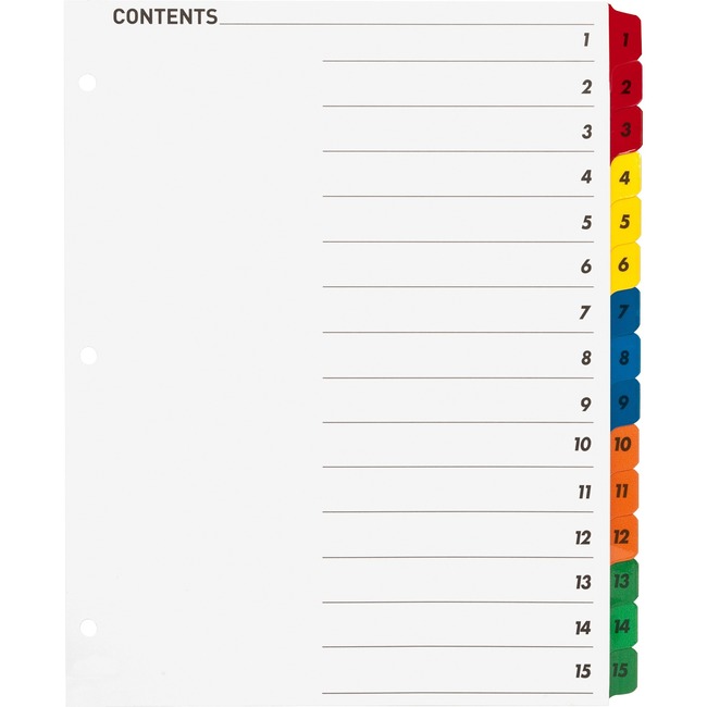 Sparco Color Coded Indexing System