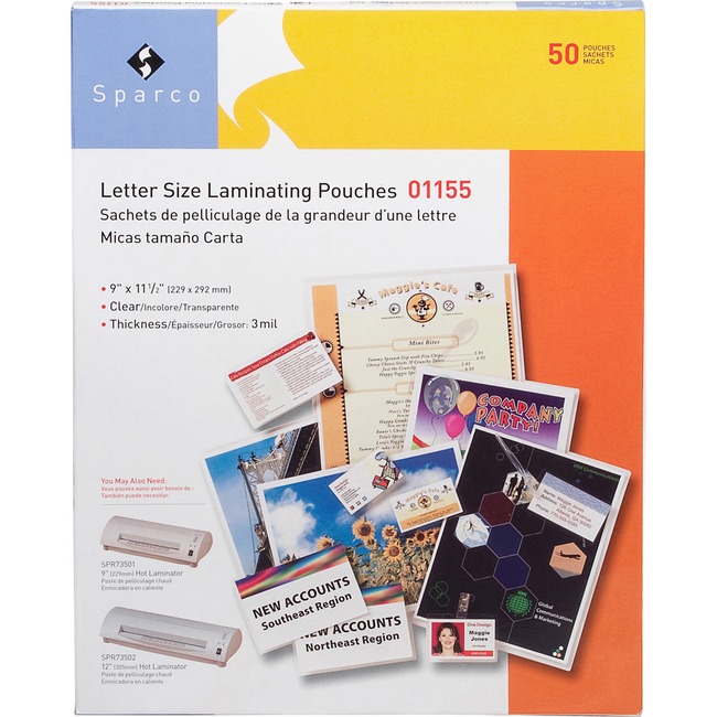 Sparco 3Mil Letter Size Laminating Pouches