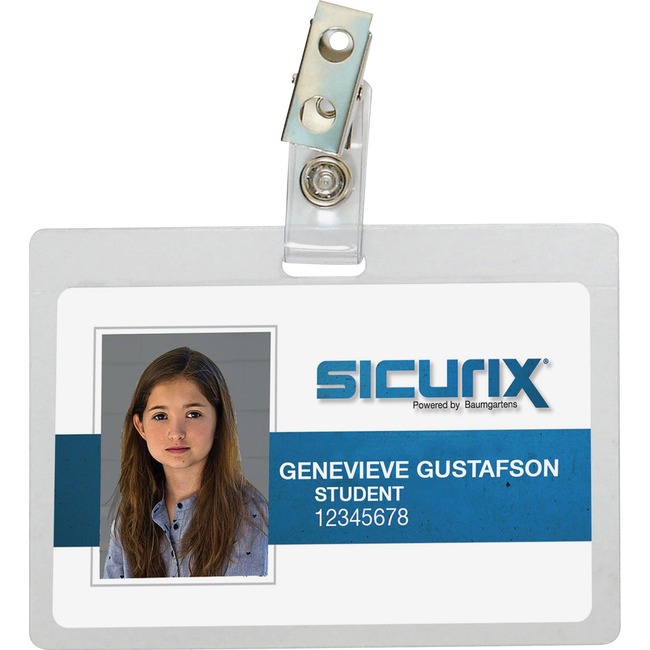 SICURIX Self-laminating Badge Holder with Clip