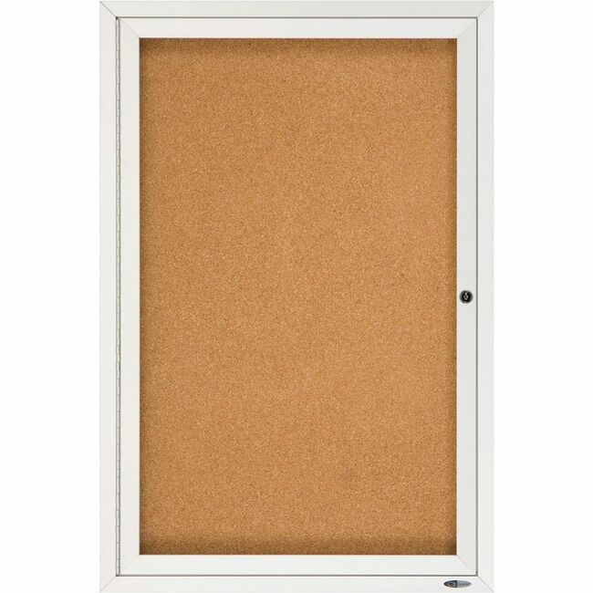 Quartet® Enclosed Cork Bulletin Board for Indoor Use, 2' x 3', 1 Door, Aluminum Frame