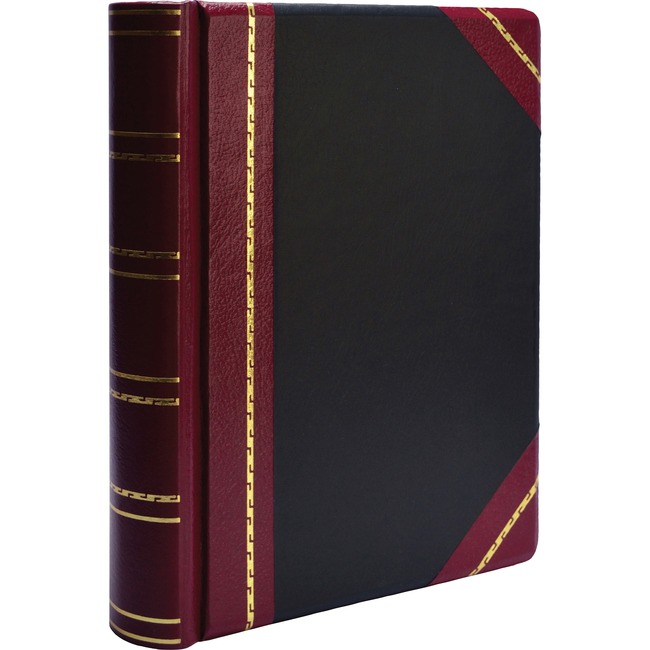 Wilson Jones® Minute Book, 500 Sheet Capacity, Red/Black Imitation Leather
