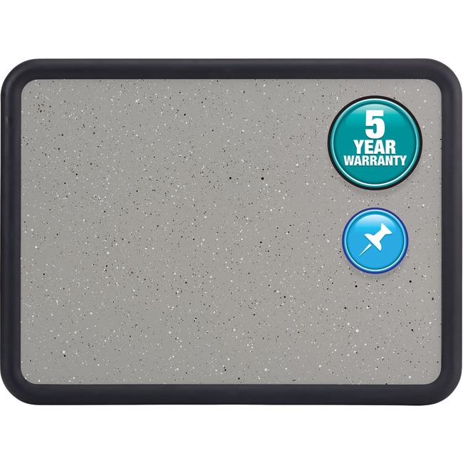 Quartet® Contour® Granite Bulletin Board, 4' x 3', Black Frame