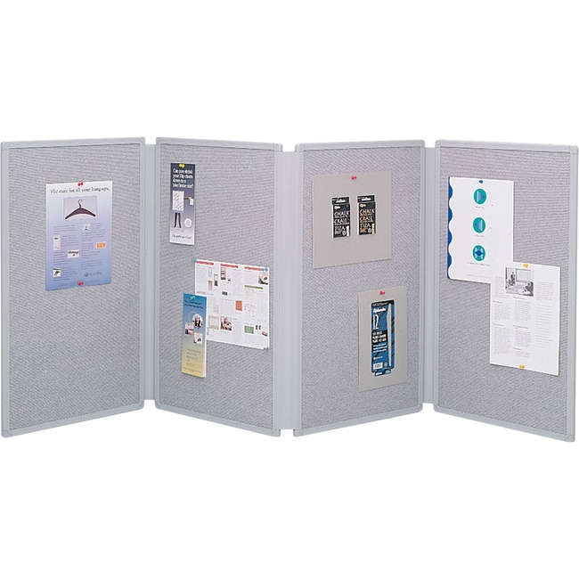 Quartet® Tabletop Display Board, 6' x 2 1/2', 4 Panels, Double-sided, Gray