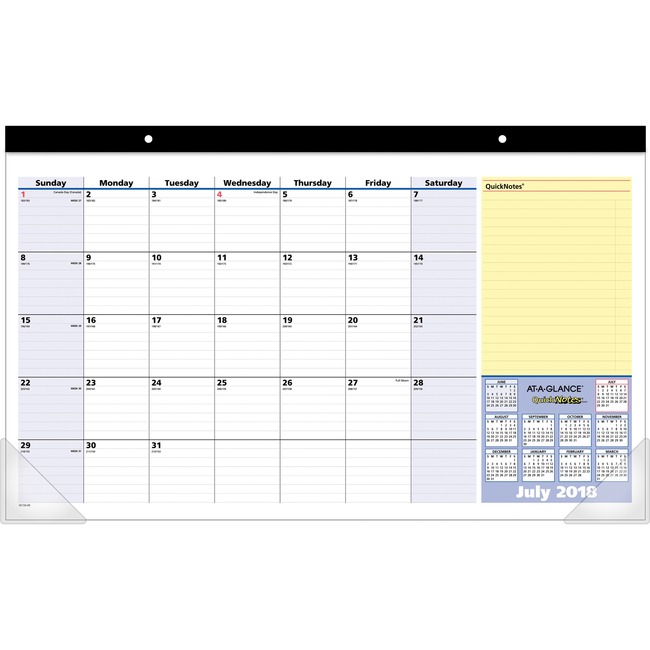 At-A-Glance QuickNotes Academic Monthly Desk Pad