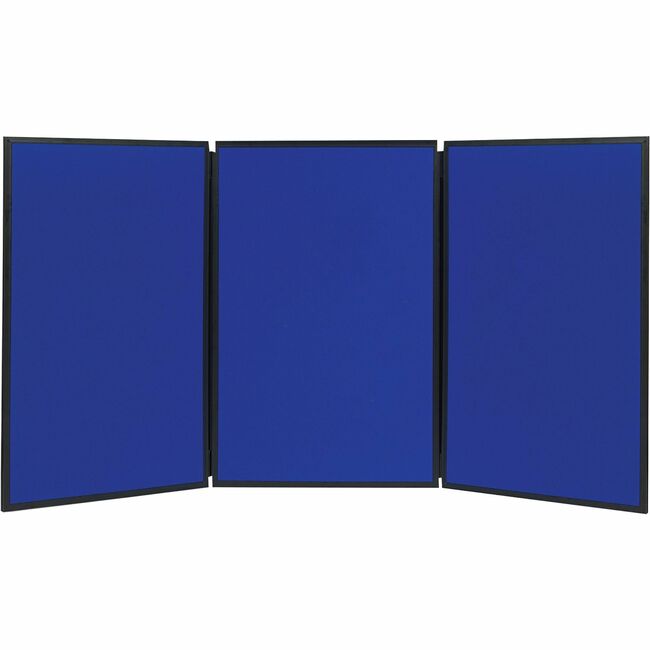 Quartet® Show-It!® 3-Panel Display System, 6' x 3', Double-sided, Blue/Gray