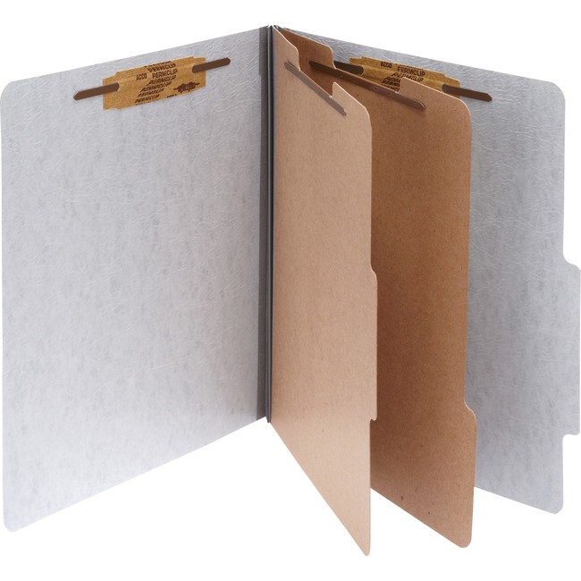 ACCO® PRESSTEX® 6-Part Classification Folders, Letter, Gray, Box of 10