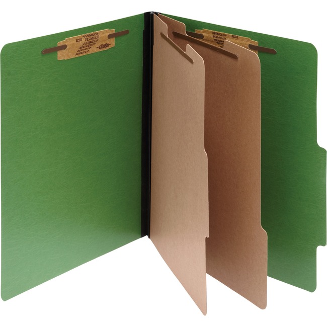 ACCO® ColorLife® PRESSTEX® 6-Part Classification Folders, Legal, Dark Green, Box of 10