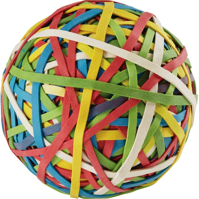 ACCO® Rubber Band Ball, 275 Bands Per Ball, Assorted Colors, 1/Box
