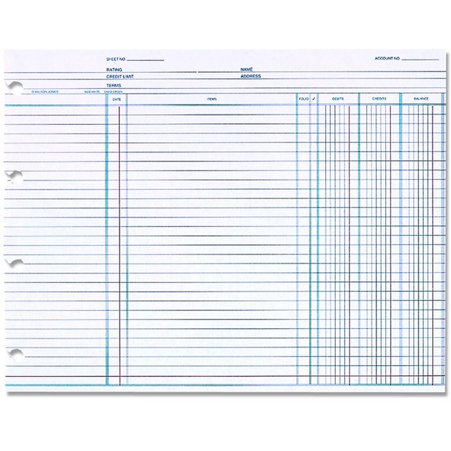 Wilson Jones® Ledger Paper, Balance Ledger, 7 1/2