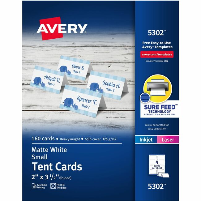Avery® Inkjet, Laser Print Tent Card