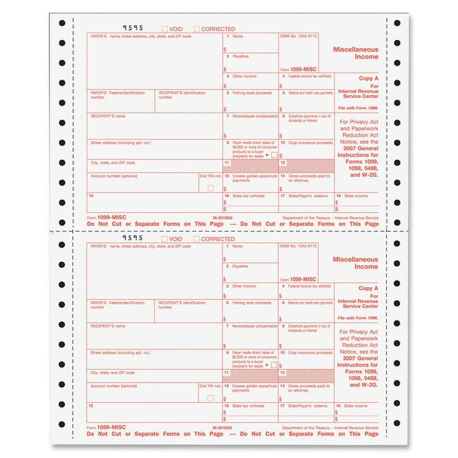 TOPS 4-Part 1099 Misc. Forms