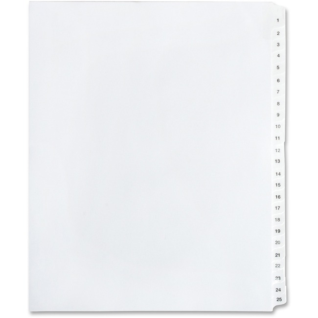 Kleer-Fax Legal Exhibit Index Dividers