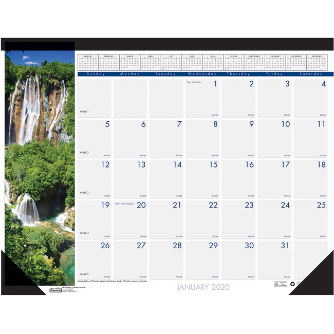 House of Doolittle Waterfalls Calendar Desk Pad