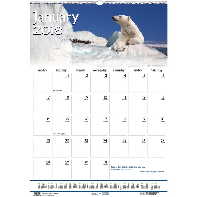 House of Doolittle Earthscapes Wildlife Wall Calendars