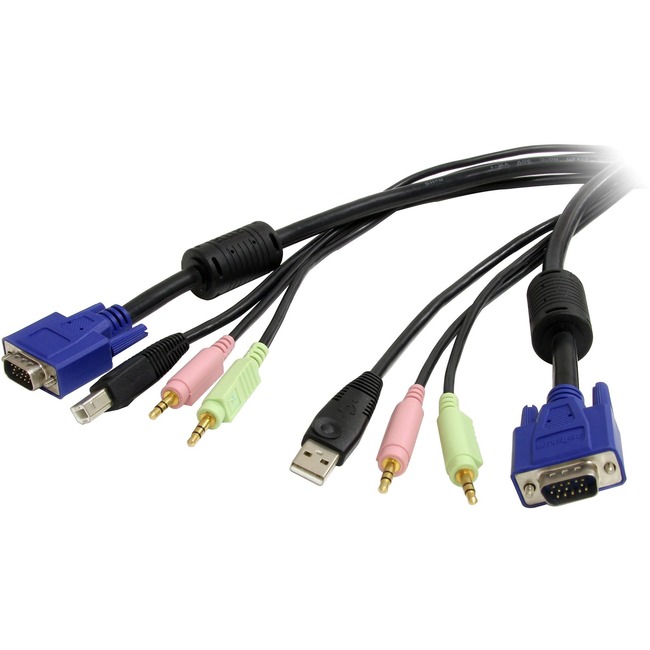 StarTech 6 ft 4-in-1 USB VGA KVM Switch Cable with Audio