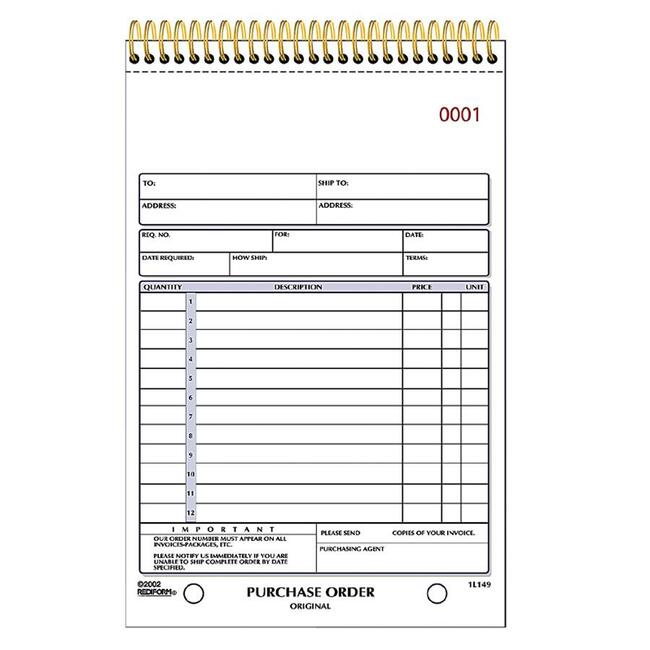 Rediform Purchase Order Book