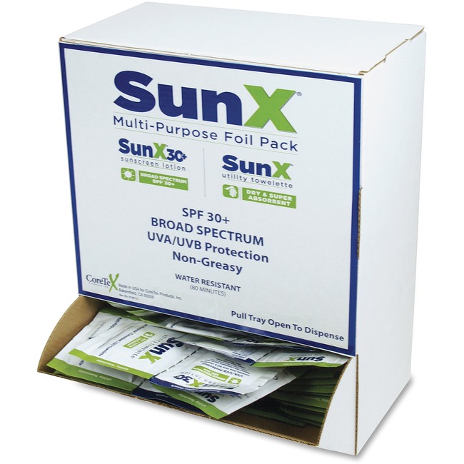 SunX CoreTex SPF30 Sunscrn Towelettes wDisp