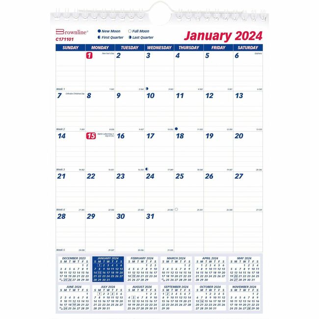 Rediform Ruled Block Monthly Wall Calendar