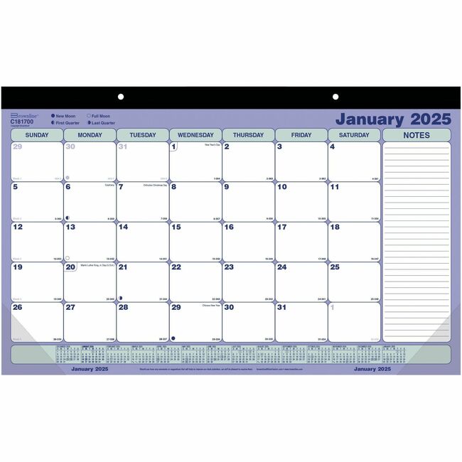Brownline Monthly Compact Desk Pad/Wall Calendar