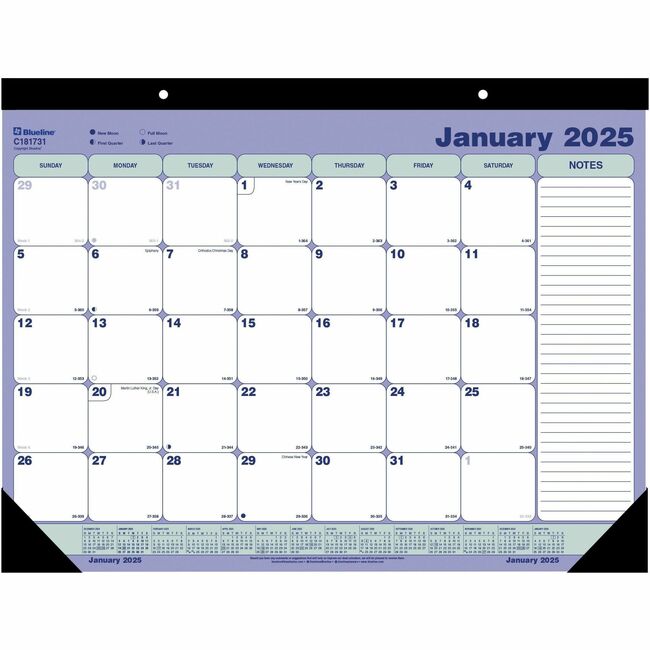 Blueline Desk/Wall Calendar Pad