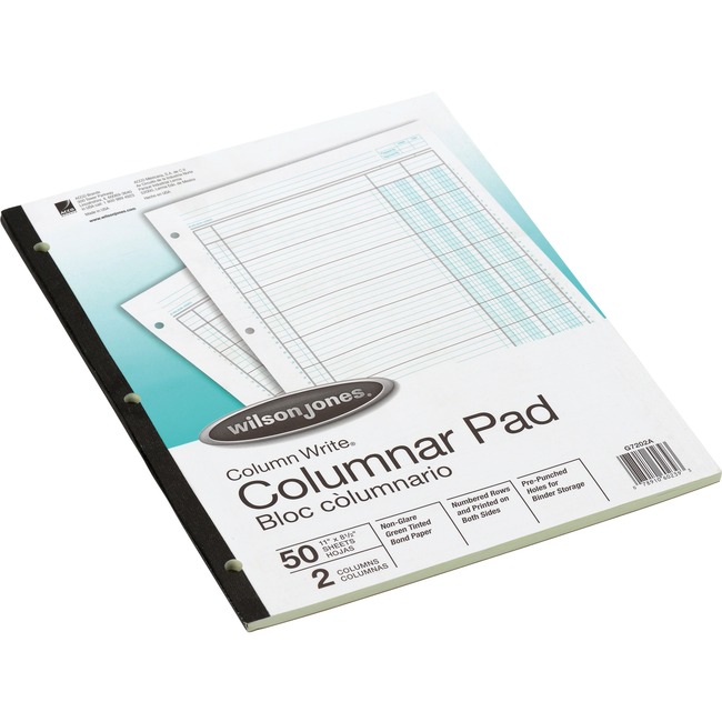 Wilson Jones® Column Write® Pads, 8 1/2