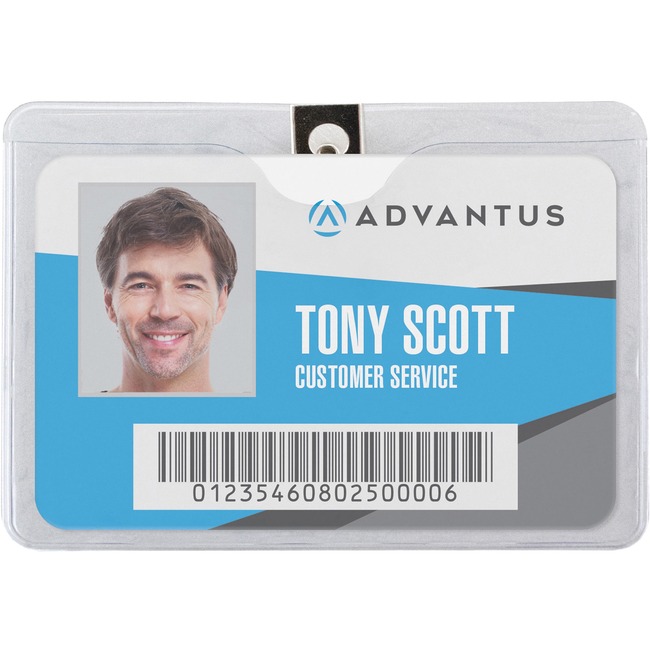 Advantus Horizontal Badge Holder with Clip