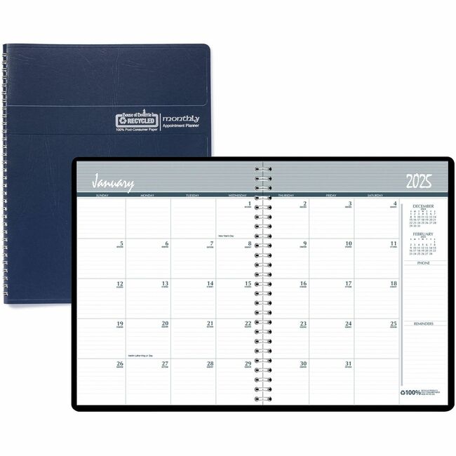 House of Doolittle 14-mth Blue Cover Monthly Planner