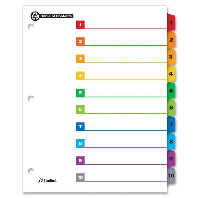 Cardinal Onestep Recycled TOC Dividers