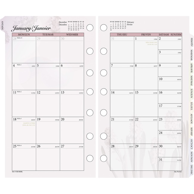 Day Runner Nature Design Monthly Planner Refill