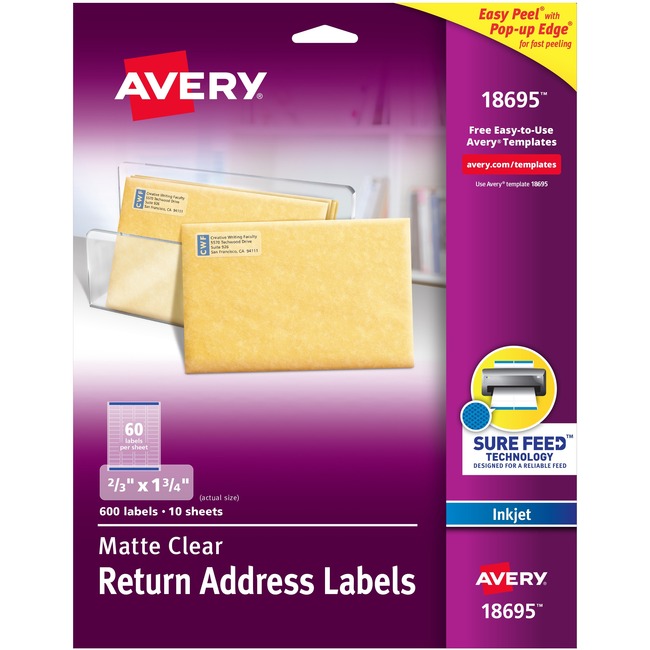Avery® Matte Clear Easy Peel Address Labels