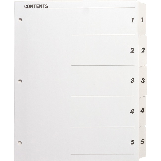 Sparco Quick Index Dividers with Table Of Cont. Page