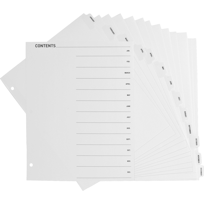 Sparco Jan-Dec Quick Index Dividers