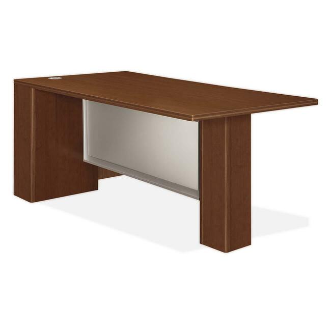 HON Attune Laminate Series Left Peninsula Desk with End Panel