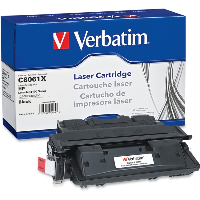 Verbatim High Yield Remanufactured Laser Toner Cartridge alternative for HP C8061X