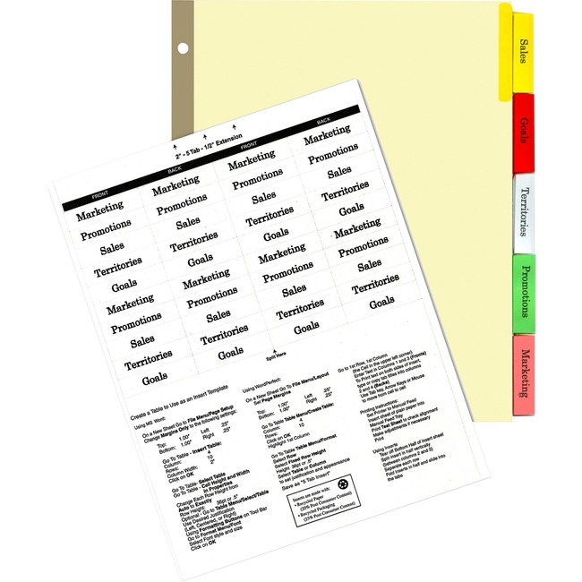 Kleer-Fax MAX-Tabs Insertable Assorted Clear Tab Dividers