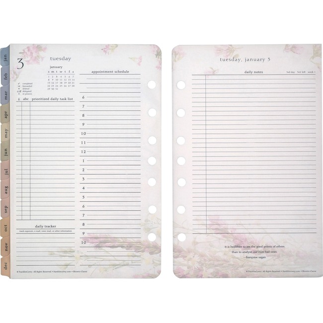 Franklin Covey Blooms Daily 2PPD Planner Refills
