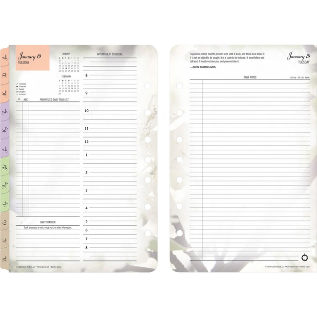 Franklin Covey Blooms Daily 2PPD Planner Refills