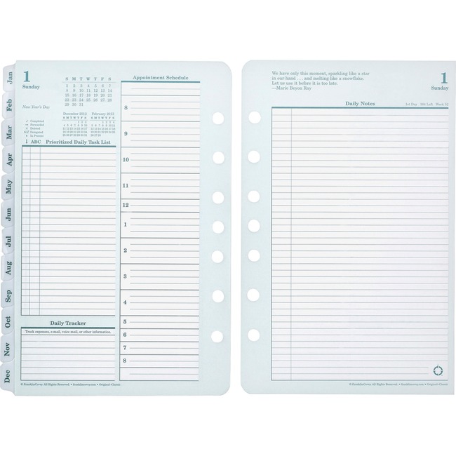 Franklin Covey Original Full Year Daily Planning Pages