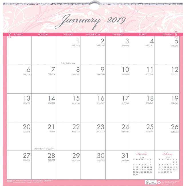 House of Doolittle BCA Wirebound Monthly Wall Calendar