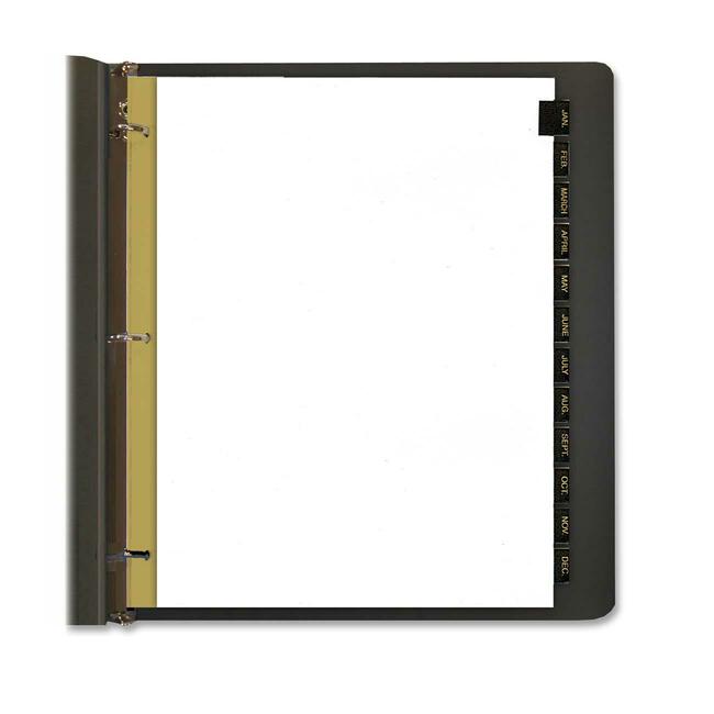 Kleer-Fax Black Leather Jan-Dec Tab Index Dividers