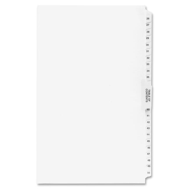 Kleer-Fax Lam Numeric Side Tab Index Dividers