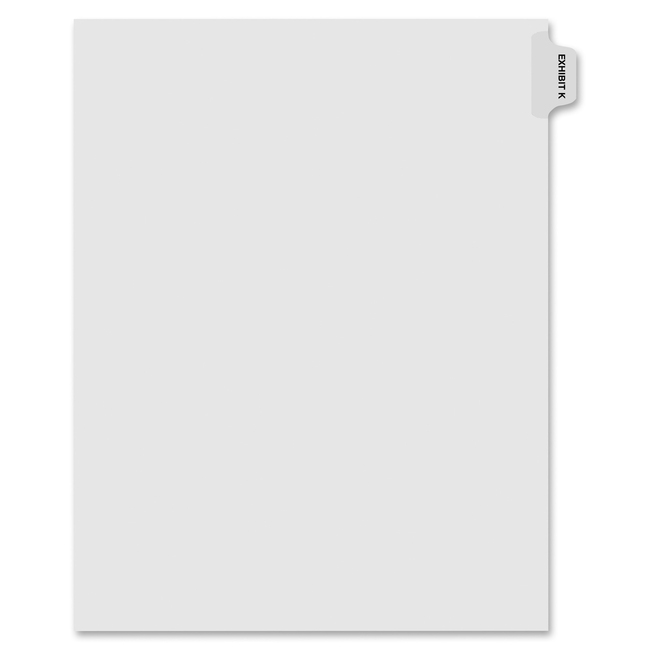 Kleer-Fax Laminated Side Tabs Exhibit Index Dividers